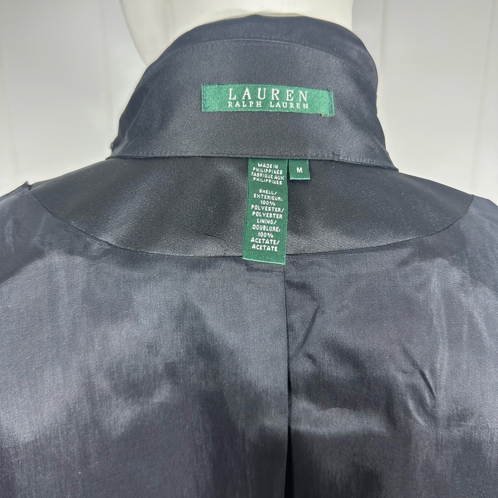 Lauren Ralph Lauren Short Trench Double Breasted Sz M w Belt - Picture 8 of 12